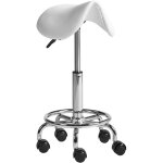 Tabouret selle siège de bureau en simili cuir avec structure métallique fonction pivotante hauteur réglable ... Tabouret selle siège de bureau en simili cuir avec structure métallique fonction pivotante hauteur réglable ...