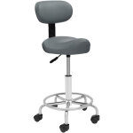Tabouret selle avec roulettes et dossier, tabouret de bureau ergonomique, pivotant � 360�, hauteur r�glable ...