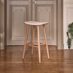 Berah getah - tabouret en teck massif assise bouclette 75 cm