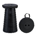 Tabouret tlescopique, hlp : 44, 5x25x25, rglable, avec bandoulire, sige rtractable, noir - relaxdays ...