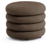 Tabouret en tissu teddy avec rangement 55 cm mollis marron