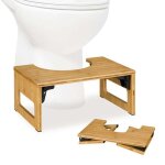 Tabouret de toilette pliable en bambou