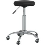 Tabouret de travail sur roulettes hauteur rglable cadre en acier sige en pvc noir dec025049