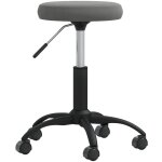 D�coshop26 - tabouret de travail sur roulettes hauteur r�glable en velours gris et acier dec025045
