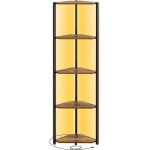 Vasagle - tagre d'angle  5 niveaux, bibliothque avec clairage led rglable, meuble de rangement avec ...
