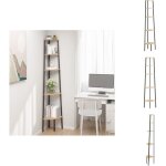 Vidaxl - tag�re d'angle 5 niveaux marron clair et noir 45, 5x31, 5x180 cm - biblioth�que d'angle - �tag�re ...