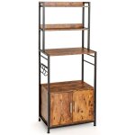 Tag�re de cuisine � 4 niveaux 60 x 40 x 150 cm desserte pour four � micro - ondes avec crochets en s ...