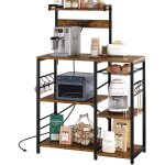 Tagere cuisine meuble micro - onde étagère rangement cuisine style industriel avec prise de courant, ... Tagere cuisine meuble micro - onde étagère rangement cuisine style industriel avec prise de courant, ...