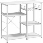 Tagre de cuisine meuble de rangement support pour four  micro - ondes en mtal et bois, avec 5 tablettes, ...