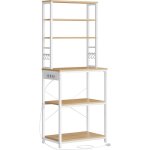 Tag�re de cuisine avec multiprise, �tag�re pour machine � caf�, 6 �tag�res, 6 crochets, pour four � micro ...