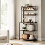 Woltu - tagère cuisine support micro - ondes, bois d'ingénierie, cadre en métal, 6 Étagères, marron rustique ... Woltu - tagère cuisine support micro - ondes, bois d'ingénierie, cadre en métal, 6 Étagères, marron rustique ...