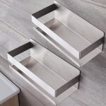 Tag�re de douche autocollante en 2 pi�ces, rangement pratique pour salle de bain, �tag�re de douche sans ...