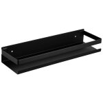 Tagre de douche sans perage, tagre salle de bain acier inoxydable, noir mat - 30 cm