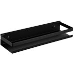 Tag�re de douche sans per�age, �tag�re salle de bain acier inoxydable, noir mat - 30 cm dpzo