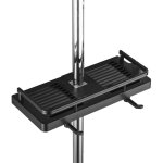 Tag�re de douche sans percage tablette de douche pour poteau avec support de pommeau, �tag�re de rangement ...