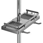 Tag�re de douche sans percage tablette de douche pour poteau avec support de pommeau, �tag�re de rangement ...