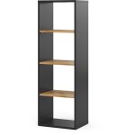 Vicco - tag�re � livres tomy, anthracite / ch�ne dor�, 40x120cm , 4 compartiments