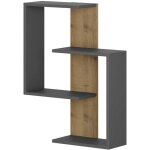 Dmora - tagre murale dpiemont, tagre, tablette murale, rayonnage polyvalent, 64x22h85 cm, anthracite ...