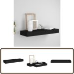 Vidaxl - tagre murale flottante avec tiroir noir 80x25x8 cm - tagre murale - tagre flottante - rangement ...