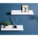 Ikodm - tag�re murale, pas de per�age, �tag�re flottante, set de 2, �tag�re en acrylique blanc pour livres ...