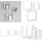 Vidaxl - tagres murales sous forme de cube 3 pcs blanc mdf - etagere murale - etageres cubes - rangement ...