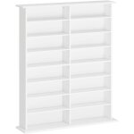 Homcom - tagre range cd - meuble rangement cd dvd - 16 compartiments, 12 tagres rglables - max 720 ...