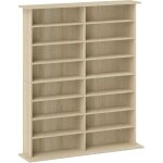 Homcom - tagre range cd - meuble rangement cd dvd - 16 compartiments, 12 tagres rglables - max 720 ...