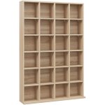 Homcom - tagre rangement cd / dvd meuble de rangement pour 480 cds 24 compartiments rglables en hauteur ...