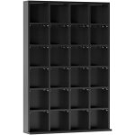 Homcom - tagre rangement cd / dvd meuble de rangement pour 480 cds 24 compartiments rglables en hauteur ...