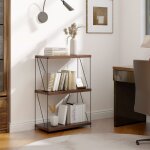 Design in - tag�re de rangement �tag�re 3 niveaux biblioth�que autoportante m�tal style industriel noyer ...