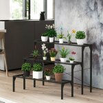 Design in - tagre de rangement tagre plantes mtal 3 niveaux 85x65x66 cm, porte fleurs intrieur / ...