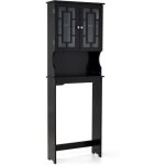 Tag�re de rangement pour toilette, placard avec deux portes transparentes, rangement de toilette et machine ...