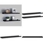 Vidaxl - tag�res � rebord pour cadre photo 2 pcs noir 60x9x3 cm mdf - �tag�res murales - �tag�res d�co ...