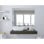 Abitare - tagre salle de bain 100x10 cm chne anthracite avec lavabo sur pied - girasole - avec miroir ...
