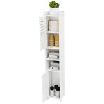 Haloyo® Étagère de salle de bain, meuble colonne de salle de bain, armoire cuisine, 26x22x118cm, blanc ... Haloyo® Étagère de salle de bain, meuble colonne de salle de bain, armoire cuisine, 26x22x118cm, blanc ...