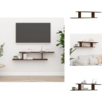 Vidaxl - tagère tv murale chêne marron 125x18x23 cm bois d'ingénierie - Étagère murale - Étagère tv - ... Vidaxl - tagère tv murale chêne marron 125x18x23 cm bois d'ingénierie - Étagère murale - Étagère tv - ...