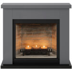 Tagu - chemin�e �lectrique � bougies parfum�es - frode zenflame - effets flammes et cr�pitement - gris ...