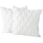 Taies d'oreiller - - 45x45 cm - velours doux - blanc - design ray�