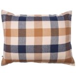 Taie d'oreiller 50x70cm en flanelle de coton � carreaux beige - bastien