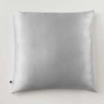L'effet papillon - taie d'oreiller 63 x 63 cm - soie de m�rier soanne argent