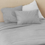 Taie d'oreiller en coton lav� gris 50x70 cm