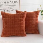 Taies d'oreiller en peluche orange, 5050cm (garniture non comprise), lot de 2, d�coration int�rieure, ...
