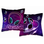 Taie d'oreiller phosphorescente 40x40 tik tok music coton