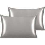 Taie d'oreiller en satin de soie pour cheveux et peau taie d'oreiller standard en soie luxueuse avec ...