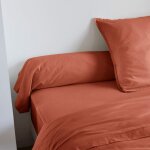 Taie de traversin coton lav� someo terracotta 160 cm - celeste