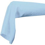 Taie de traversin unie en 100% coton bleu ciel 86x140 cm