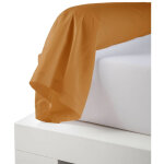 Taie de traversin unie en 100% coton marron clair 86x200 cm