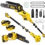 Taille - haies 3 - en - 1 de 42cm avec 2. 8m perche t�lescopique r�glable avce 2 4000 mah batterie, d'un ...