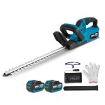 Taille - haies �lectrique 18v, longueur de coupe 51cm, pas de la lame 1. 5 cm - avec deux batteries et ...