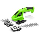 Taille haie lectrique 2 en 1, mini taille haies sans fil, cisaille  gazon avec 2 lames, coupe bordure ...